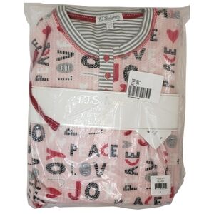 PJ SALVAGE Pajama Set Women Blush Peace & Joy Waffle Thermal Ski NWT